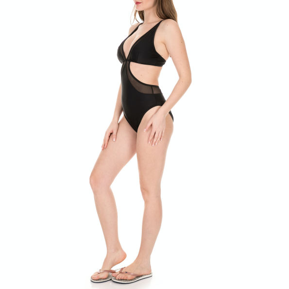 Γυναικείο ολόσωμο μαγιό TED BAKER ROELLA LOW V MESH CUT OUT μαύρο Γυναικεία