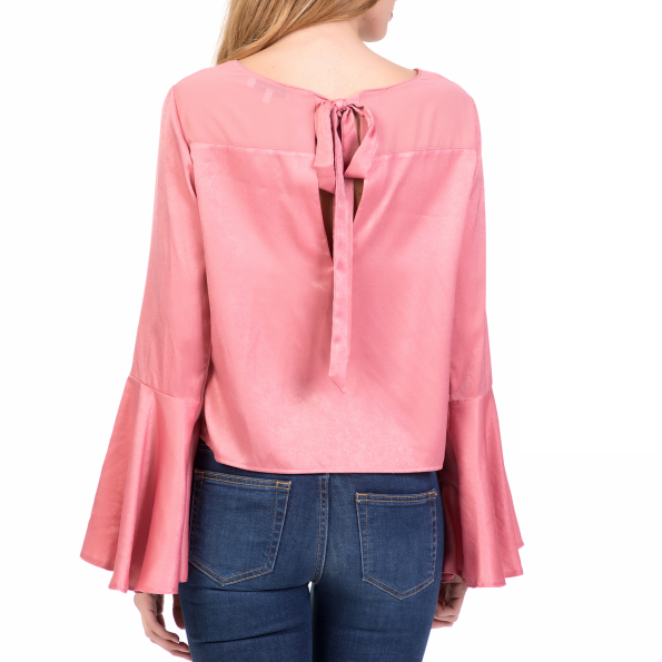 Γυναικεία μακρυμάνικη μπλούζα με βολάν TEMPERLIA SILVIAN HEACH ροζ Γυναικεία