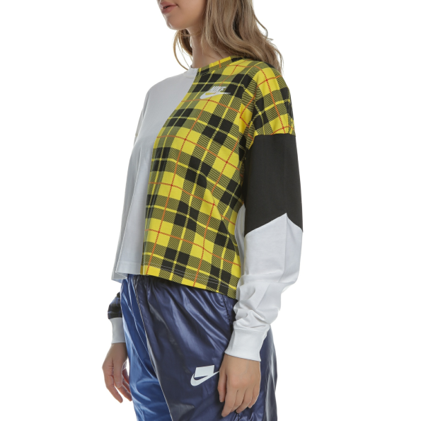 Γυναικεία μπλούζα NIKE PLAID λευκή Γυναικεία