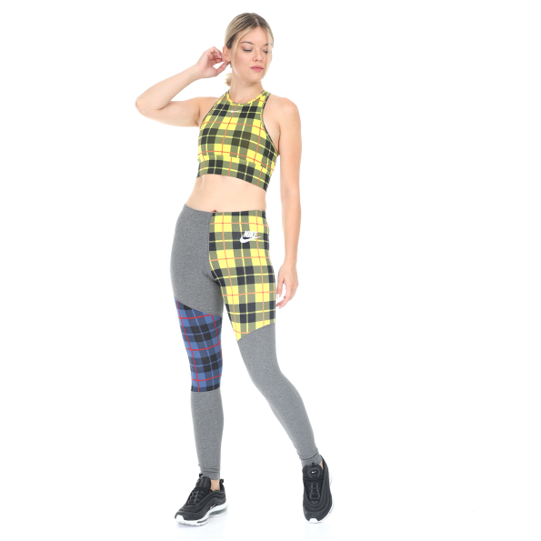 Γυναικείο κολάν NIKE LGGNG PLAID γκρι Γυναικεία