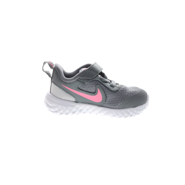 Βρεφικά αθλητικά παπούτσια NIKE REVOLUTION 5 (TDV) γκρι ροζ Παιδικά