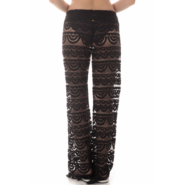Γυναικεία παντελόνα PILYQ MALIBU LACE μαύρη Γυναικεία