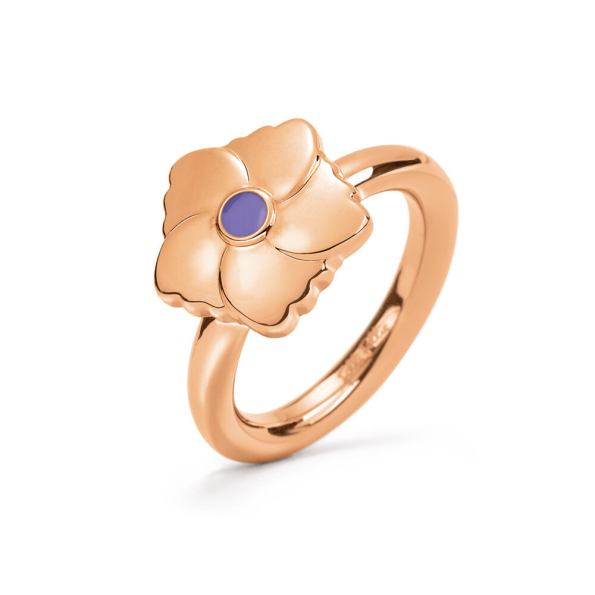 Γυναικείο δαχτυλίδι chevalier FOLLI FOLLIE Bloom Bliss Rose Gold Plated Mini Motif από ατσάλι