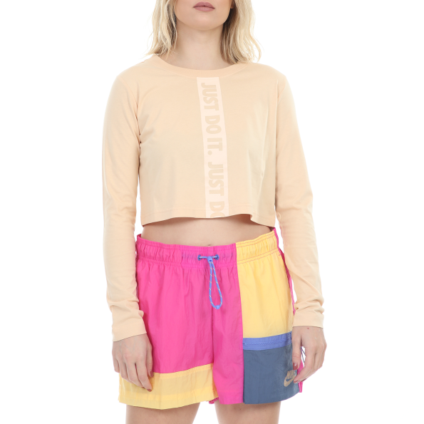 Γυναικεία cropped μπλούζα NIKE NSW TEE LS LUX 3 CROP πορτοκαλί