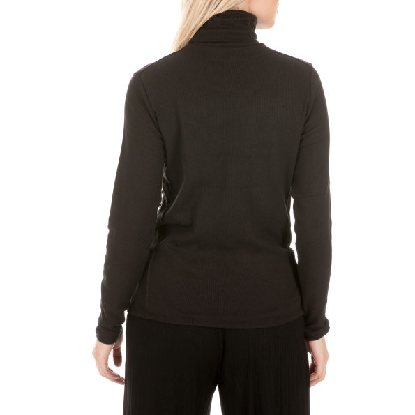 Γυναικεία μπλούζα ζιβάγκο COTTON CANDY RIB TURTLENECK μαύρη Γυναικεία