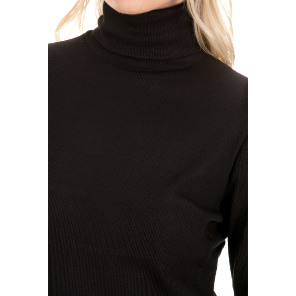 Γυναικεία μπλούζα ζιβάγκο COTTON CANDY RIB TURTLENECK μαύρη Γυναικεία