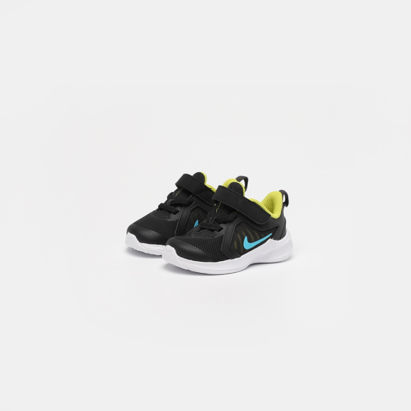 Βρεφικά αθλητικά παπούτσια CJ2068 NIKE DOWNSHIFTER 10 (TDV) μαύρα μπλε Παιδικά