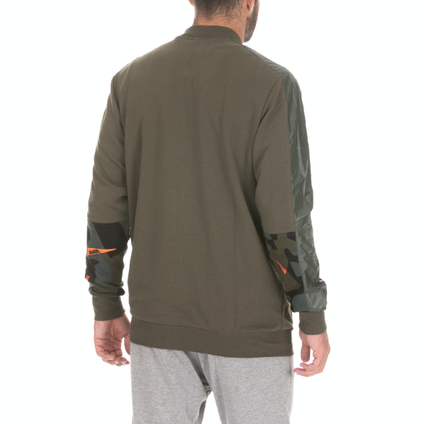 Ανδρική φούτερ ζακέτα BODYTALK CAMOUFLAGEM λαδί Ανδρικά