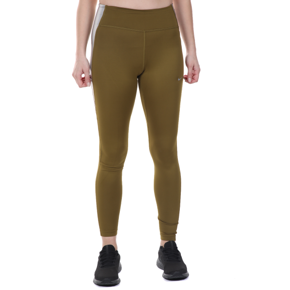 Γυναικείο αθλητικό κολάν NIKE ONE TGHT PP5 COLORBLOCK λαδί
