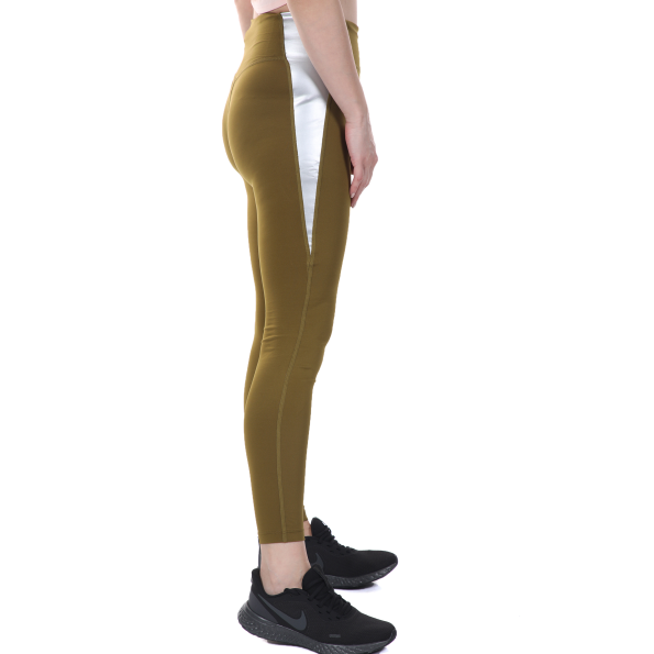 Γυναικείο αθλητικό κολάν NIKE ONE TGHT PP5 COLORBLOCK λαδί Γυναικεία