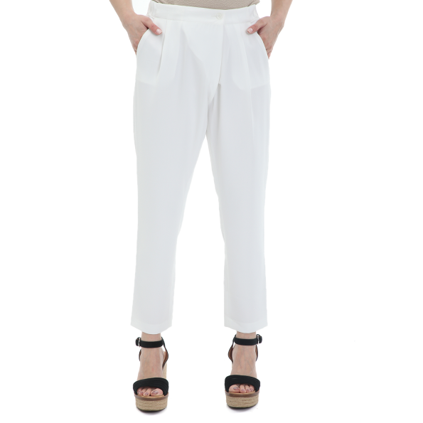 Παντελόνι loose cigarette REIKO LUNA COLOR λευκό