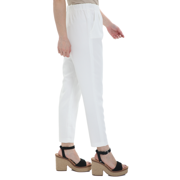 Παντελόνι loose cigarette REIKO LUNA COLOR λευκό Γυναικεία