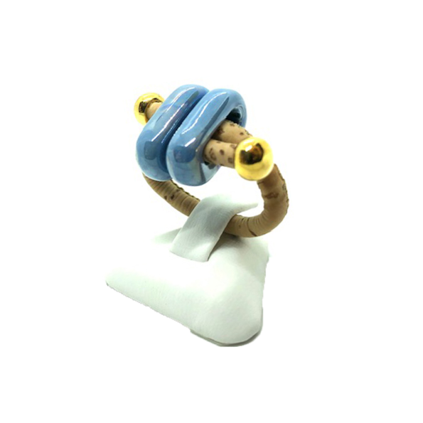 Γυναικείο δαχτυλίδι APOXYLO 969 DOUBLE BLUE σμάλτο