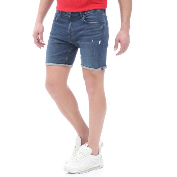 Ανδρική jean βερμούδα CR7 Shorts-Slim Short μπλε Ανδρικά