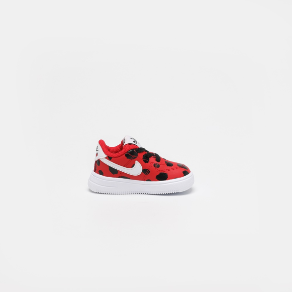 Βρεφικά αθλητικά παπούτσια NIKE DC8203 FORCE 1 18 SE (TD) κόκκινα μαύρα Παιδικά