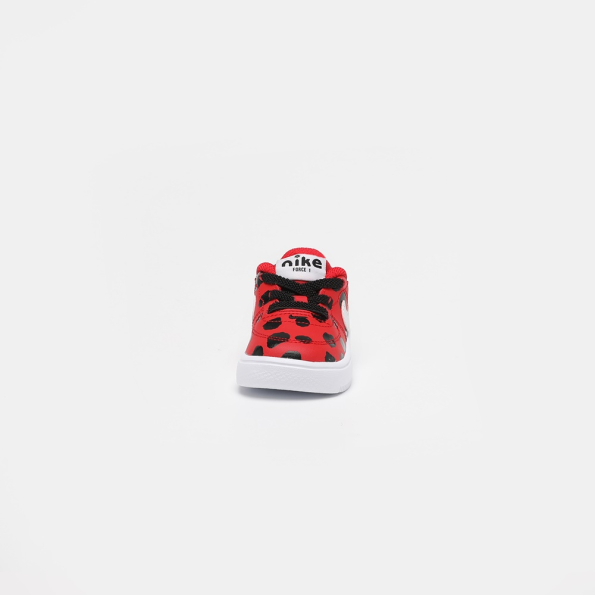 Βρεφικά αθλητικά παπούτσια NIKE DC8203 FORCE 1 18 SE (TD) κόκκινα μαύρα Παιδικά