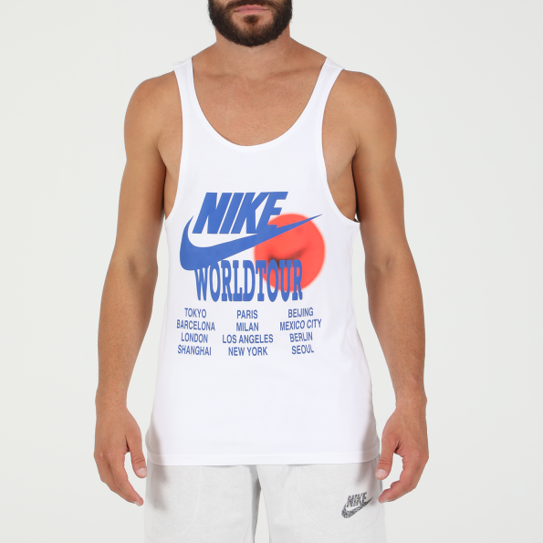 Ανδρικό αμάνικο t-shirt NIKE NSW TANK WORLD TOUR λευκό