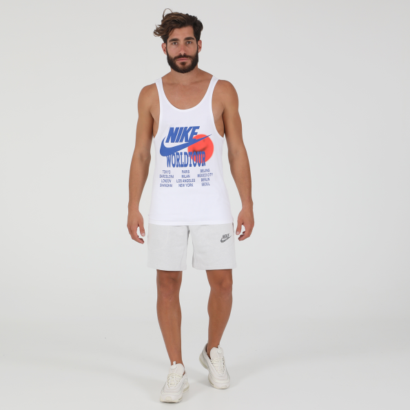 Ανδρικό αμάνικο t-shirt NIKE NSW TANK WORLD TOUR λευκό Ανδρικά