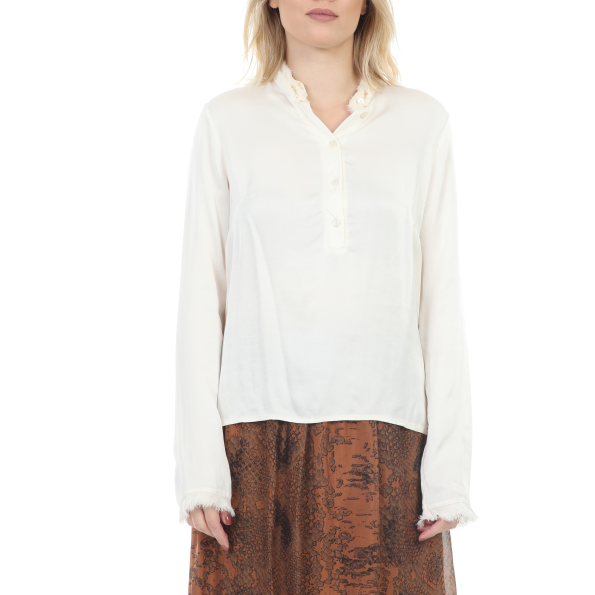 Γυναικείο πουκάμισο GAUDI FASHION D BLUSA M-LUNGA λευκό