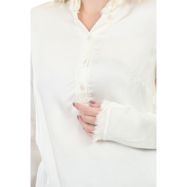 Γυναικείο πουκάμισο GAUDI FASHION D BLUSA M-LUNGA λευκό Γυναικεία