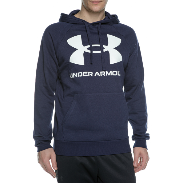 Ανδρική φούτερ μπλούζα UNDER ARMOUR 1357093 UA Rival Fleece Big Logo μπλε