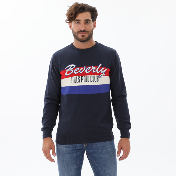 Ανδρική φούτερ μπούζα BEVERLY HILLS POLO CLUB BHP.0W1.011.026 μπλε