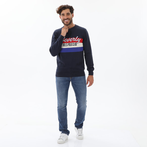 Ανδρική φούτερ μπούζα BEVERLY HILLS POLO CLUB BHP.0W1.011.026 μπλε Ανδρικά