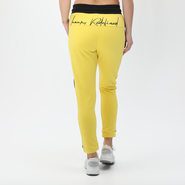 Γυναικείο παντελόνι φόρμας BODYTALK LUXREDEFINEDW LOOSE JOGGER κίτρινο μαύρο Γυναικεία