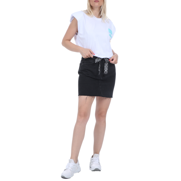 Γυναικεία jean mini φούστα SUPERDRY μαύρη Γυναικεία
