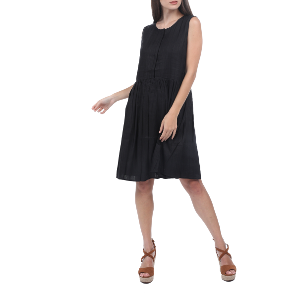 Γυναικείο φόρεμα SUPERDRY TEXTURED DAY DRESS μαύρο