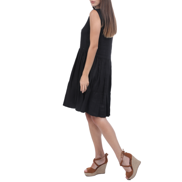 Γυναικείο φόρεμα SUPERDRY TEXTURED DAY DRESS μαύρο Γυναικεία