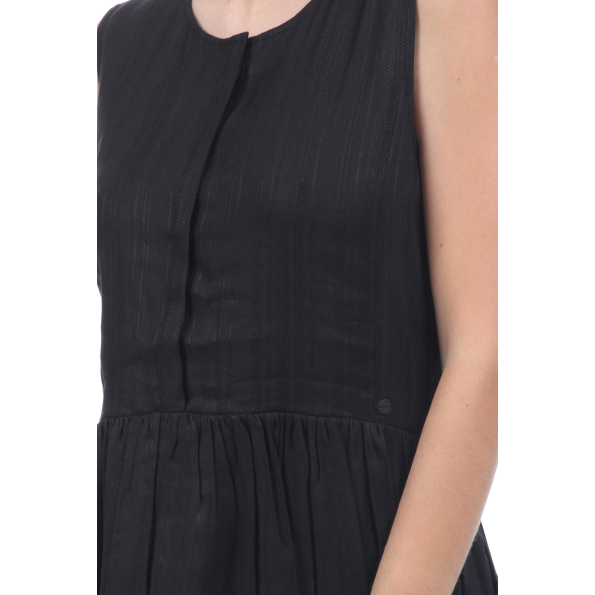 Γυναικείο φόρεμα SUPERDRY TEXTURED DAY DRESS μαύρο Γυναικεία