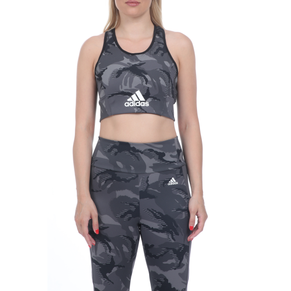 Γυναικείο αθλητικό μπουστάκι adidas Performance CAMO BT γκρι μαύρο