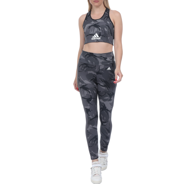 Γυναικείο αθλητικό μπουστάκι adidas Performance CAMO BT γκρι μαύρο Γυναικεία