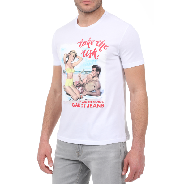 Ανδρικό t-shirt GAUDI λευκό Ανδρικά