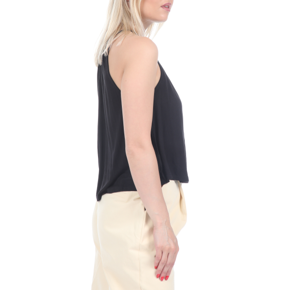 Γυναικείο αμάνικο top KENDALL  KYLIΕ SIDE RIBBON TIE μαύρο Γυναικεία