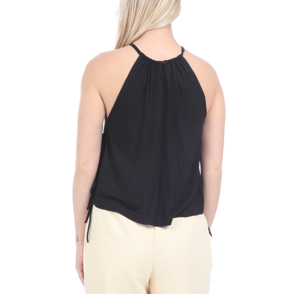 Γυναικείο αμάνικο top KENDALL  KYLIΕ SIDE RIBBON TIE μαύρο Γυναικεία