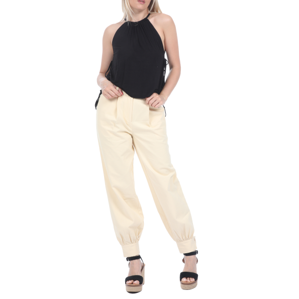 Γυναικείο αμάνικο top KENDALL  KYLIΕ SIDE RIBBON TIE μαύρο Γυναικεία