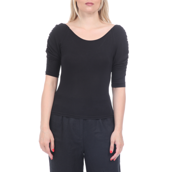 Γυναικεία μπλούζα KENDALL  KYLIE PUFF SLEEVE KNIT μαύρη