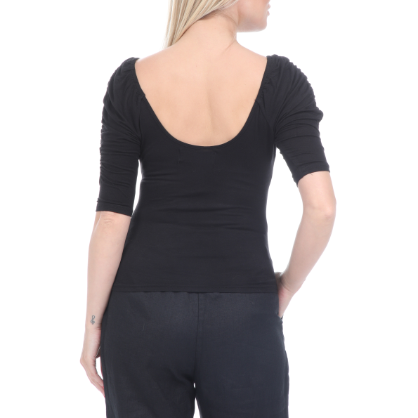 Γυναικεία μπλούζα KENDALL  KYLIE PUFF SLEEVE KNIT μαύρη Γυναικεία