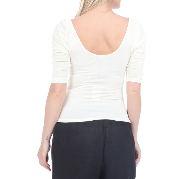Γυναικεία μπλούζα KENDALL  KYLIE PUFF SLEEVE KNIT μπεζ Γυναικεία
