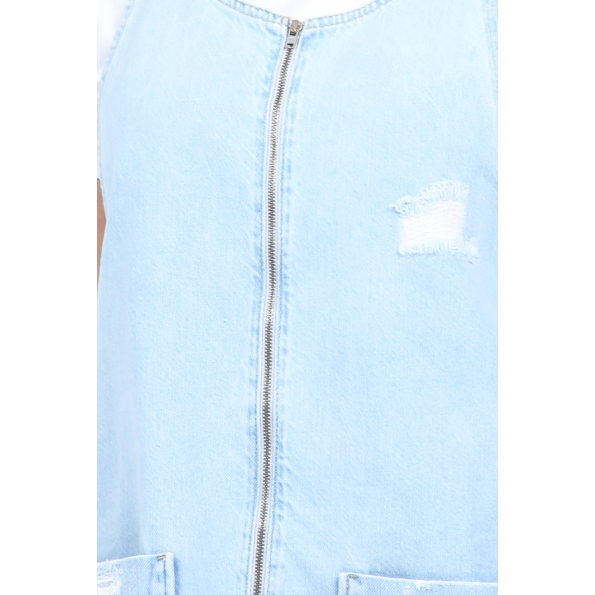 Γυναικείο jean mini φόρεμα σαλοπέτα  KENDALL  KYLIE μπλε Γυναικεία