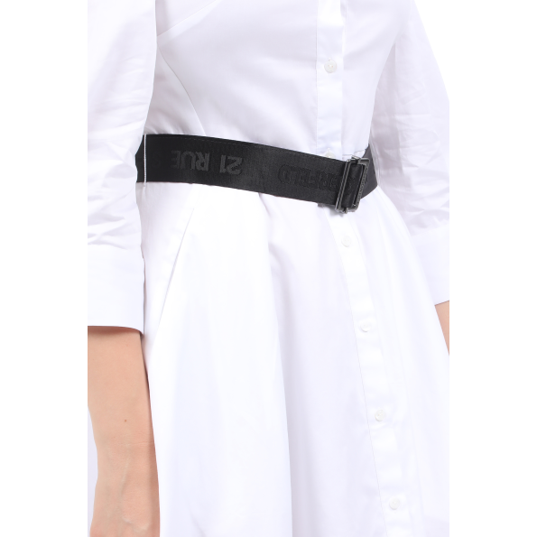 Γυναικείο midi off the shoulders φόρεμα KARL LAGERFELD shirt λευκό Γυναικεία