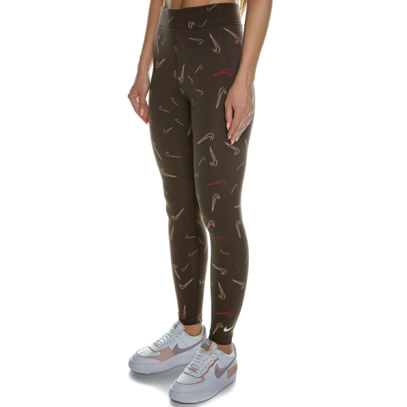 Γυναικείο κολάν χορού ΝΙΚΕ DO2577 W NSW HW TIGHT AOP PRNT καφέ Γυναικεία