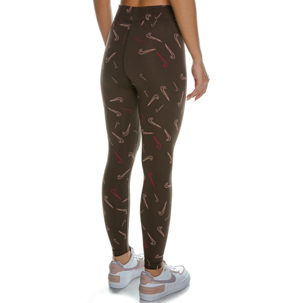 Γυναικείο κολάν χορού ΝΙΚΕ DO2577 W NSW HW TIGHT AOP PRNT καφέ Γυναικεία