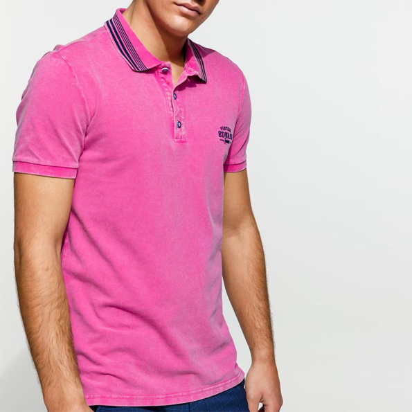 Ανδρική polo μπλούζα EDWARD JEANS MATTY ροζ μπλε