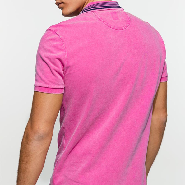 Ανδρική polo μπλούζα EDWARD JEANS MATTY ροζ μπλε Ανδρικά