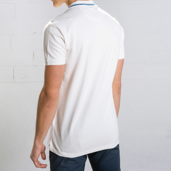 Ανδρική polo μπλούζα EDWARD JEANS MATTY λευκή Ανδρικά