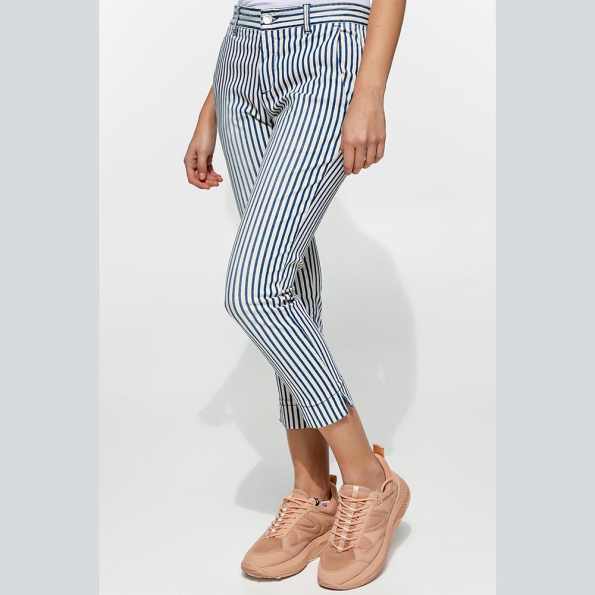 Γυναικείο παντελόνι EDWARD JEANS MAYA-F λευκό μπλε Γυναικεία