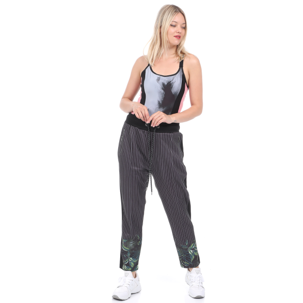 Γυναικείο παντελόνι φόρμας BODYTALK LOOSE CARROT μαύρο λευκό Γυναικεία